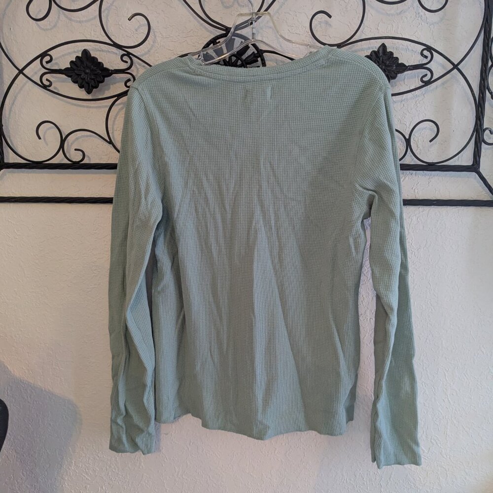 Pact Women's Soft Blue Henley Shirt | Size Medium - Picture 4 of 5